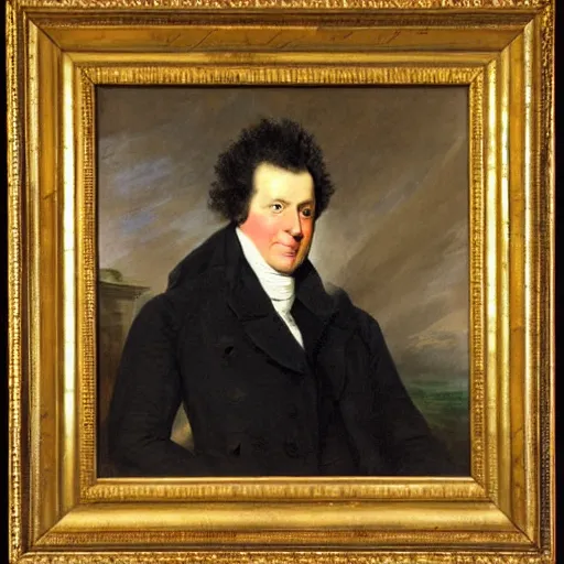 Image similar to michael beschloss, portrait by gilbert stuart