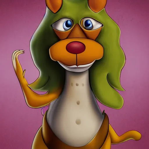 Prompt: photograph of a realistic nickelodeon's catdog, grim facial expression, high medieval fantasy, full color digital art, cinematic shot, portrait, wide shot.