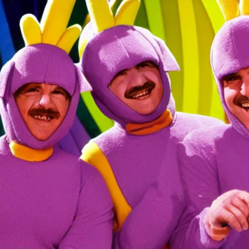 Prompt: sonny bono as the teletubbies sun