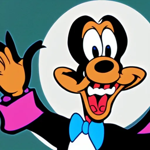 Prompt: evil Goofy as CEO of an evil corporation