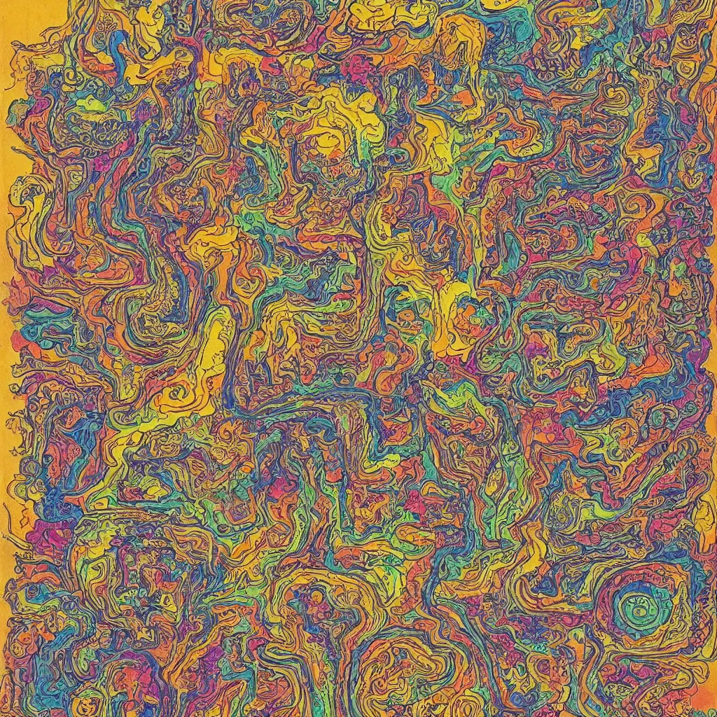 Image similar to highly detailed page from a psychedelic zen master's journal