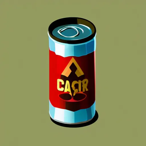 Prompt: isometric low polygon icon of a can of beer