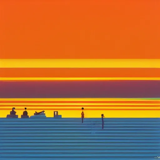 Image similar to Seaside city at sunset by Hiroshi Nagai