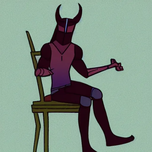 Image similar to this illustration is concept art for the comic book character of loki, the norse god of mischief sitting on a chair with his legs crossed. he is looking at something off to the side, and his expression is one of concentration or deep thought. the background is a simple, two - tone gradient. the colors are muted and calming, giving the image an overall peaceful feeling.