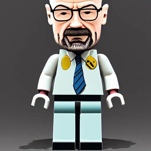 Prompt: walter white mini figure , toy , big head , photograph , 4k , HD