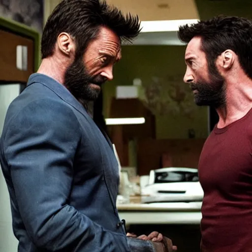 Image similar to Hugh Jackman stars in the action road-trip comedy, Wolverine Ate My Homework.