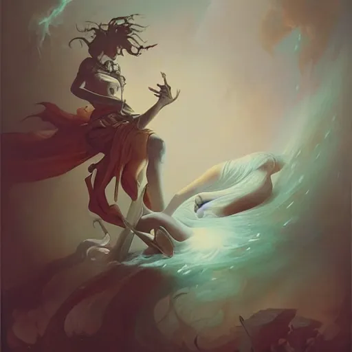 Image similar to an amazing piece of art by Peter Mohrbacher