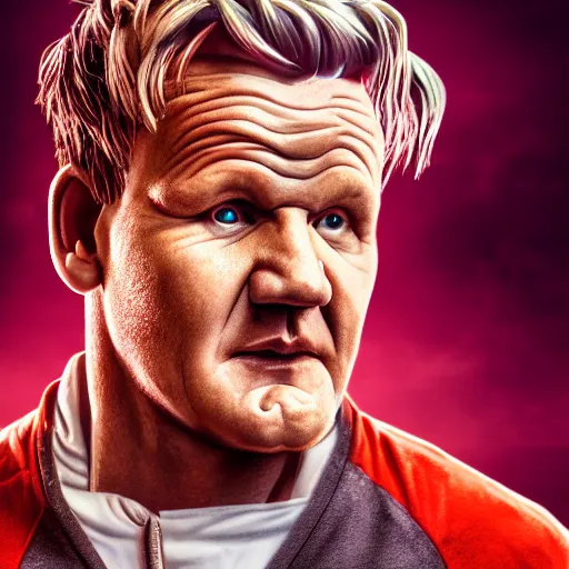 Image similar to photorealistic gordon ramsay standing atop mount olympus. hyperdetailed photorealism, 1 0 8 megapixels, amazing depth, high resolution, 3 d shading, 3 d finalrender, 3 d cinematic lighting, glowing rich colors, psychedelic overtones, artstation concept art.