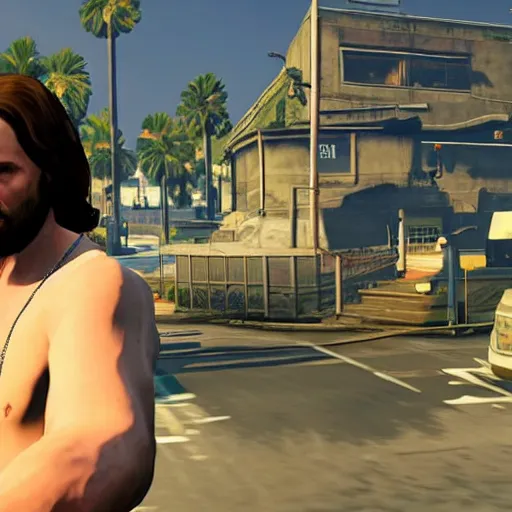 Prompt: Jesus Christ in GTA 5 cutscene