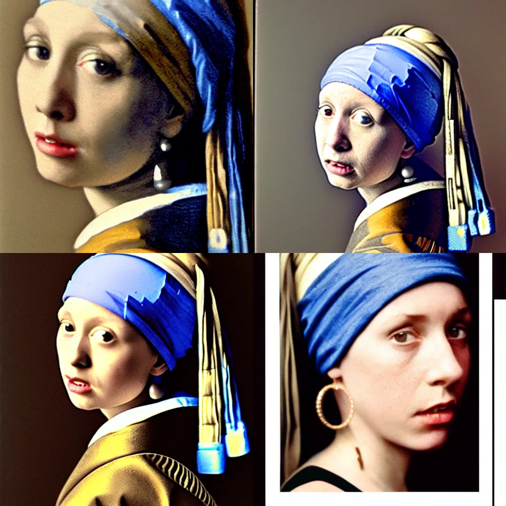 Prompt: a girl with the pearl earring photographed by Annie Lebovitz