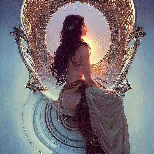 Image similar to a strange harp, d & d, fantasy, intricate, elegant, symmetrical face, highly detailed, digital painting, artstation, concept art, smooth, sharp focus, illustration, art by artgerm and greg rutkowski and alphonse mucha