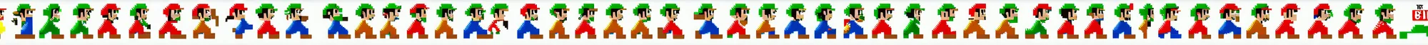Image similar to super mario bros 1 9 8 5, mario sprite sheet walk cycle, full body, 8 bit pixel art, nintendo official media, white background