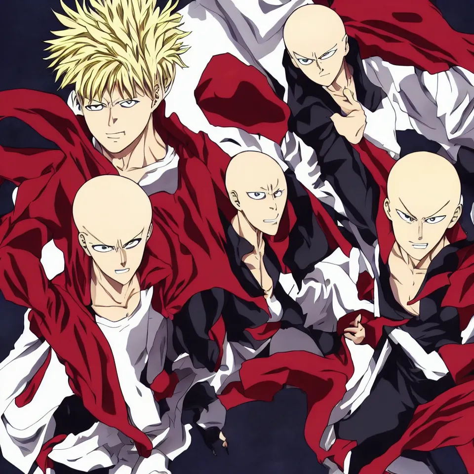 Image similar to Garou and Saitama anime, manga