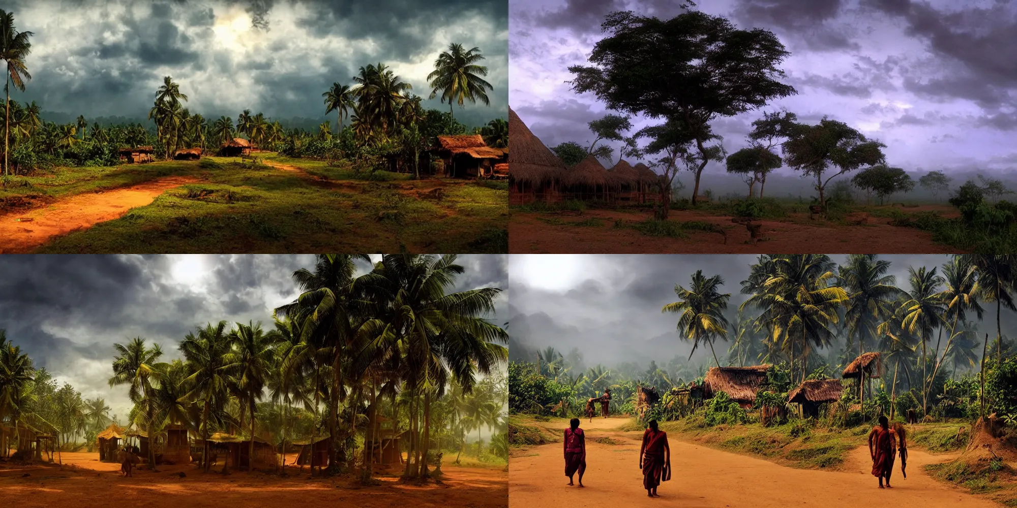 Prompt: kerala village, an epic fantasy, dramatic lighting, cinematic, establishing shot, horizon forbidden west