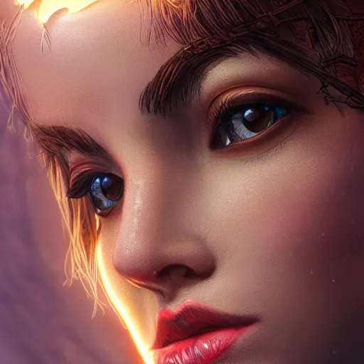 Prompt: highly detailed close up portrait of Artemis, goddess of the hunt and the moon, cinematic lightning, bright colors, intricate, masterpiece, photorealistic, hiperrealistic, sharp focus, high contrast, Artstation HQ, DeviantArt trending, 4k UHD, Unreal Engine 5