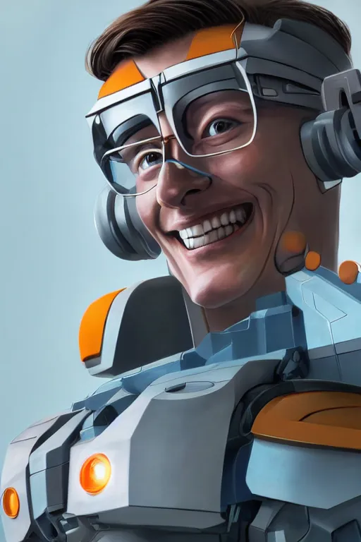 Prompt: portrait of Rung (the Autobot therapist, wearing glasses and smiling) IDW MTMTE TFWiki, Very highly detailed 8K, octane, Digital painting, the golden ratio,