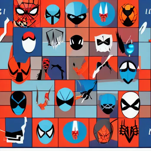 Image similar to face icon vector minimalist spiderman tomine, adrian