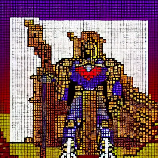 Image similar to Emperor of mankind in pixel art style super quality style