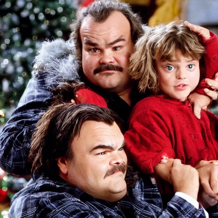 Prompt: jack black starring in home alone with will ferrell, 8 k,