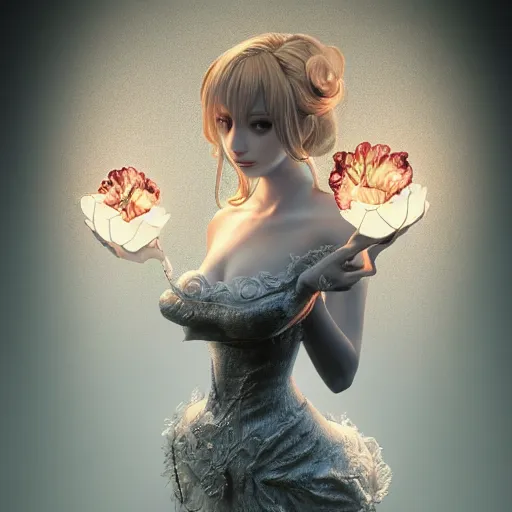 Prompt: the portrait of an incredibly beautiful, graceful, elegant, and sophisticated young gravure idol made of garlic bulbs and, an ultrafine detailed illustration by kim jung gi, irakli nadar, detailed faces, intricate linework, bright colors, octopath traveler, final fantasy, angular, unreal engine highly rendered, global illumination, radiant light, detailed and intricate environment