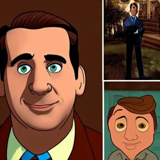 Image similar to Michael Scott as a Disney character