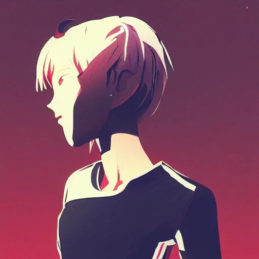 Image similar to shirt art, logo graphic design, frame around picture, manga style, realistic lighting, futuristic solid colors, made by ilya kuvshinov, sold on sukebannyc, from arknights, girl, elegant, round eyes, sport clothing, running shoes, simple red background