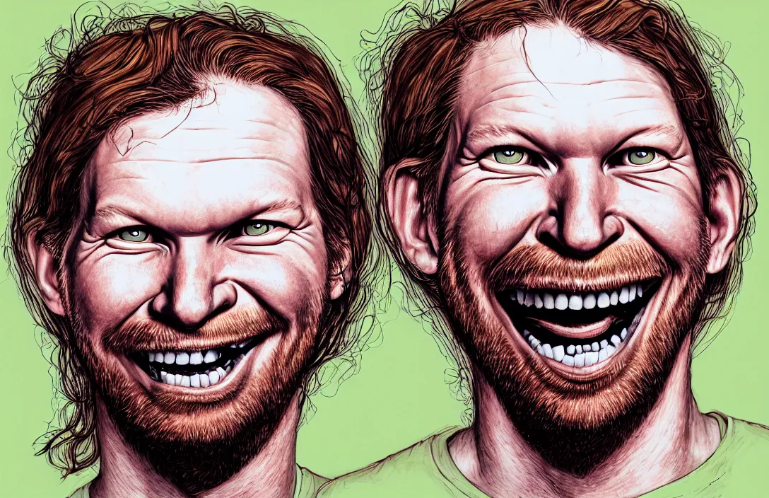 Image similar to aphex twin portrait, in the style of kim jung gi