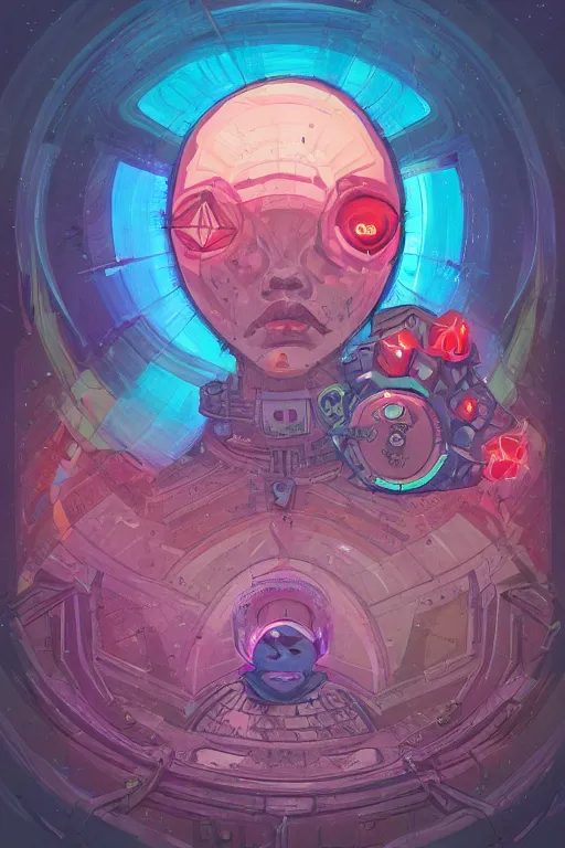 Image similar to portrait of jewel orbfolk cyclops 📐 in the style of Rob Lefield and Dan Mumford , trending on artstation, digital art,surrealism ,macro,blueprint ,vaporwave ,