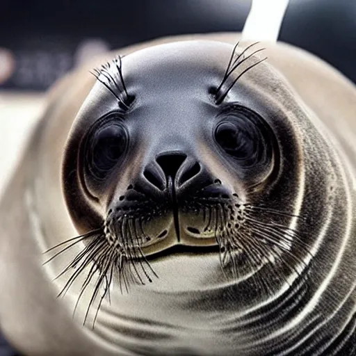 Prompt: a photo of a seal human hybrid animal, 4k ultra hd, realistic, trending on instagram