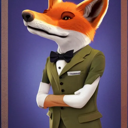 Prompt: a cute male anthropomorphic vulpes vulpes fulva teacher wearing suit working at a school, pixar style, by tristan eaton stanley artgerm and tom bagshaw.