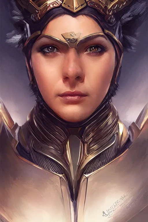 Image similar to amazon valkyrie athena, d & d, fantasy, portrait, highly detailed, headshot, digital painting, trending on artstation, concept art, sharp focus, illustration, art by artgerm and greg rutkowski and magali villeneuve