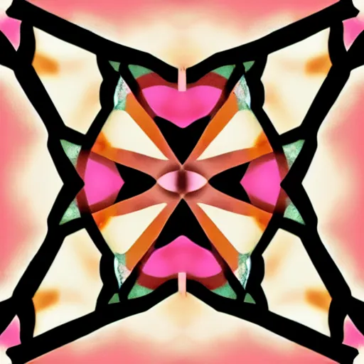Prompt: A brain in an abstract kaleidoscope grid, lines and shiny shapes