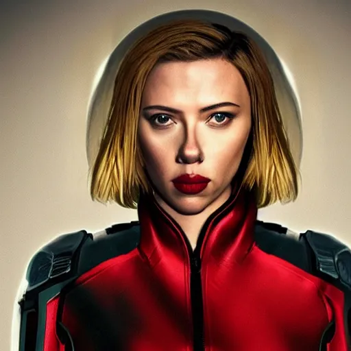 Prompt: portrait of scarlet johansson in futuristic world, in the style of bosch