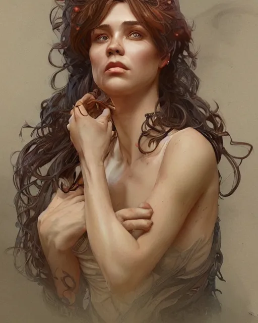 Image similar to character portrait of will young, intricate, wild, highly detailed, digital painting, artstation, upper body, concept art, smooth, sharp focus, illustration, art by artgerm and greg rutkowski and alphonse mucha