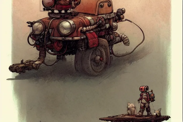 Prompt: adventurer ( ( ( ( ( 1 9 5 0 s retro future robot android robot mouse wagon book layout page. muted colors. ) ) ) ) ) by jean baptiste monge!!!!!!!!!!!!!!!!!!!!!!!!! chrome red
