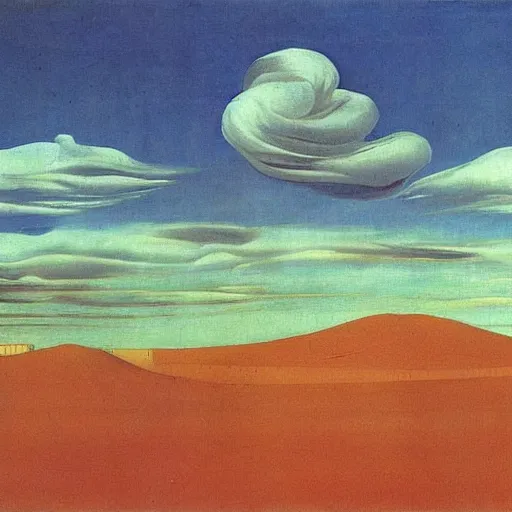 Image similar to a painting of a red desert by giorgio de chirico,