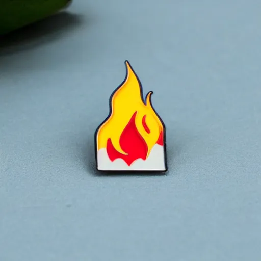 Image similar to retro minimalistic clean fire warning enamel pin