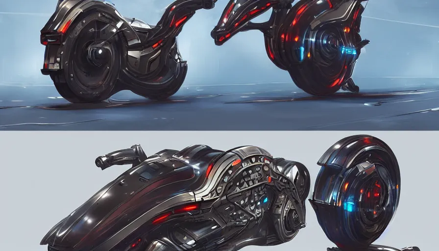 Image similar to a futuristic cyberpunk motorbike, trending on ArtStation