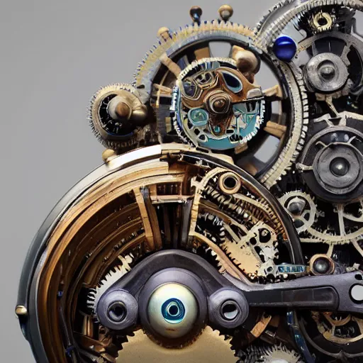 Prompt: Picture of a mechanical steampunk cicada, gears, beautiful piece of technology, ultrarealistic, 8k, photography