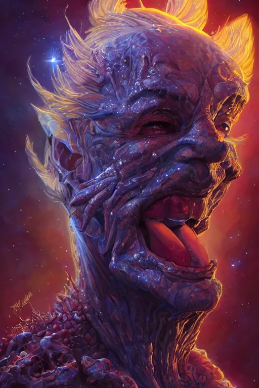 Prompt: beautiful oil painting with high detail of a wise Space ent made of stars and plasma, hybrid from dungeons and dragons and art direction by James Cameron ;by artgerm; wayne reynolds art station; cinematic quality character render; low angle; ultra high quality model; production quality cinema model; punk