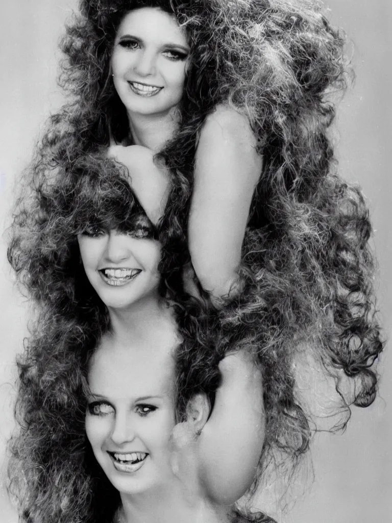Image similar to 1980's Glamour Shots portrait photo of Medusa