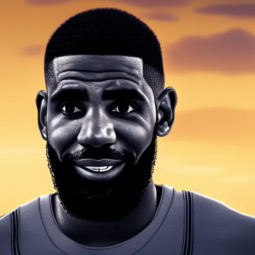 Image similar to beautiful serene intricate portrait of kyrie irving and lebron james taking a selfie, smiling softly, relaxing on the beach, golden hour, soft focus, 8 k, art by irakli nadar, hyperrealism, hyperdetailed, ultra realistic