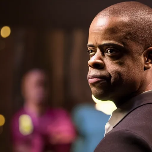 Image similar to Dulé Hill in Hamilton, production still, stage lighting, bokeh