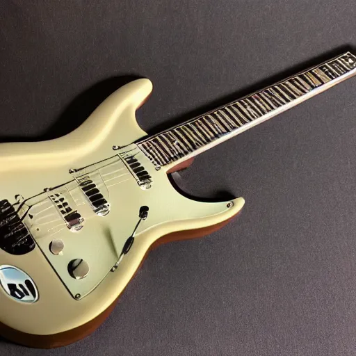 Prompt: an electric guitar made entirely out of bitcoin