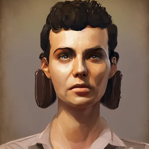 Image similar to portrait in the style of disco elysium, trending on artstation