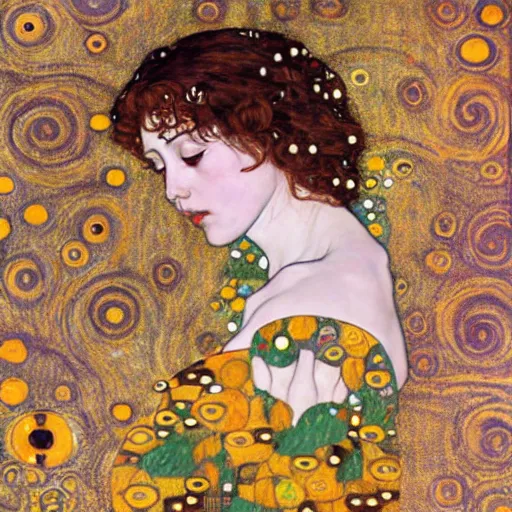 Prompt: Ophelia reimagined by Klimt