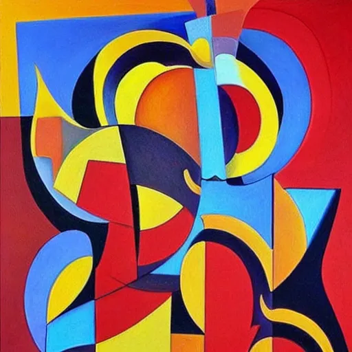Image similar to intricate, amazing, abstract, cubism, painting by abudel ruzivantz