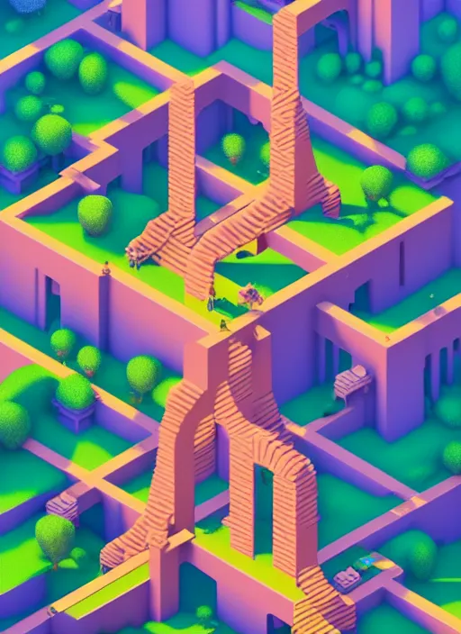 Image similar to a low poly isometric render of a kerala village in the style of monument valley, floral! intricate, elegant, highly detailed, artstation, smooth, sharp focus, illustration, art by artgerm and greg rutkowski, 8 k