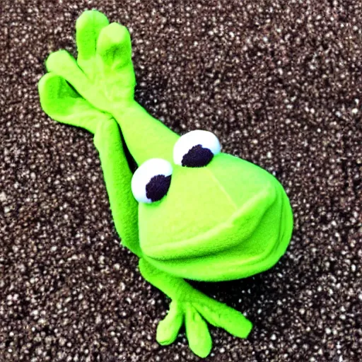 Prompt: kermit the frog sock puppet, 4 k
