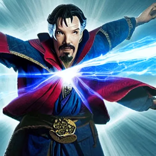 Image similar to dr. strange casting a shield spell in the metaverse